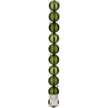 Набор шаров HOUSE OF SEASONS, 10 шт., ø 6 см, зеленый