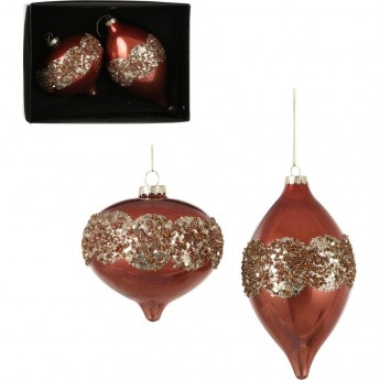 Набор шаров HOUSE OF SEASONS, луковка/капелька, Ø 10, красный