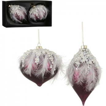 Набор шаров HOUSE OF SEASONS, луковка/капелька, Ø 10, красный