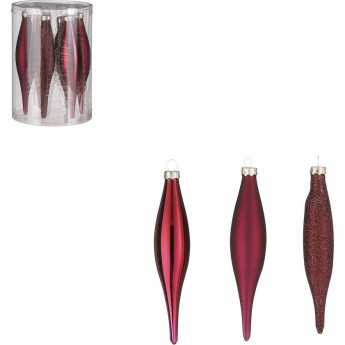 Набор сосулек HOUSE OF SEASONS, 6 шт., 15*3 см, бордовый