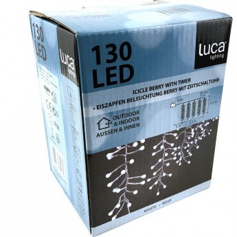 Новогодняя светодиодная гирлянда LUCA LIGHTING, холодный свет, 8 функций, 370 ламп, 740 см