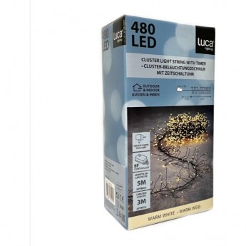 Новогодняя светодиодная гирлянда LUCA LIGHTING, капельки, теплый белый свет, 8 функций, 600 ламп, 1500 см, с таймером