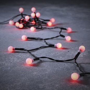 Новогодняя светодиодная гирлянда LUCA LIGHTING, ягодки, красный свет, на батарейках, 192 лампы, 1440 см