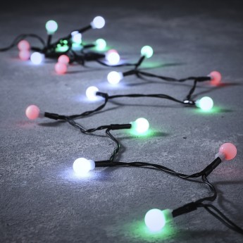 Новогодняя светодиодная гирлянда LUCA LIGHTING, ягодки, мультиколор на батарейках, 48 ламп, 390 см