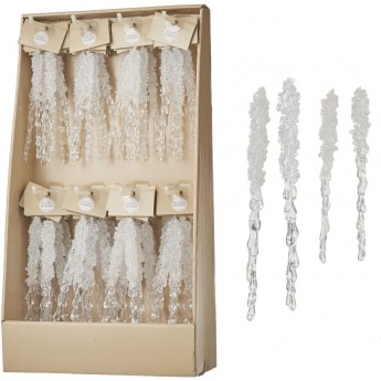 Пластиковая подвеска сосулька HOUSE OF SEASONS, 1х15 и 1,5х20 см, 4 вида, белая Пластиковая подвеска сосулька HOUSE OF SEASONS, 1х15 и 1,5х20 см, 4 вида, белая