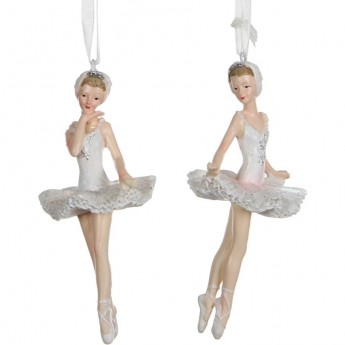 Подвеска Балерина HOUSE OF SEASONS, 2 вида, 6*5*11 см, белая