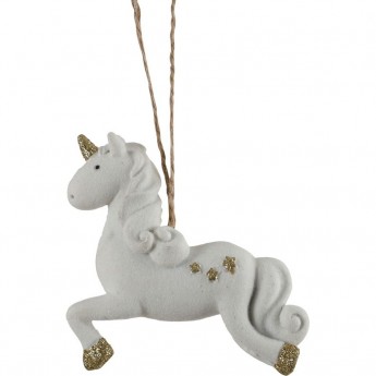 Подвеска единорог HOUSE OF SEASONS, 7,5*2*7,5 см, белый