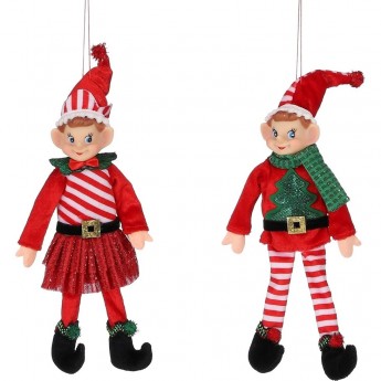 Подвеска эльф HOUSE OF SEASONS, красный, 2 вида, 12,5*5*25,5 см