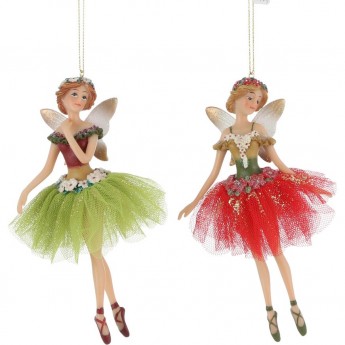 Подвеска Фея HOUSE OF SEASONS, 10*3*15 см, зеленая/красная