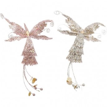 Подвеска фея HOUSE OF SEASONS, 26х17х8 см, кремовая/персиковая