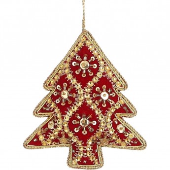 Подвеска HOUSE OF SEASONS, елочка с вышивкой из бисера, красная, 7*12*2 см Подвеска HOUSE OF SEASONS, елочка с вышивкой из бисера, красная, 7*12*2 см