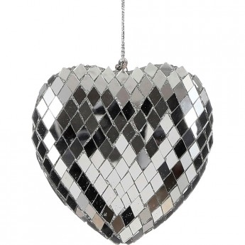 Подвеска HOUSE OF SEASONS, сердце из мозаики, серебро, 10*9*2 см