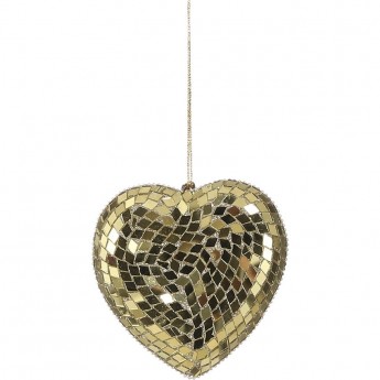 Подвеска HOUSE OF SEASONS, сердце из мозаики, шампань, 10*9*2 см