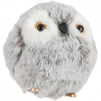 Подвеска HOUSE OF SEASONS, сова из меха, серая, 10*10 см