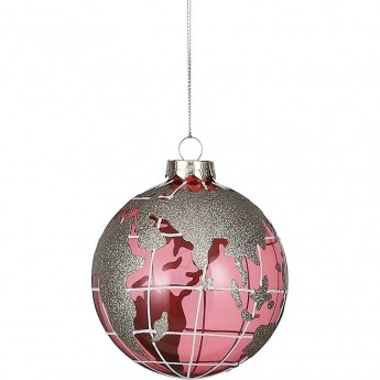 Подвеска HOUSE OF SEASONS, земной шар, красный, 10*10 см