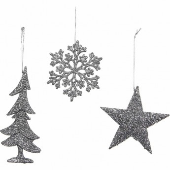 Подвеска HOUSE OF SEASONS, звезда/дерево/снежинка, Ø 9 см, серебро Подвеска HOUSE OF SEASONS, звезда/дерево/снежинка, Ø 9 см, серебро