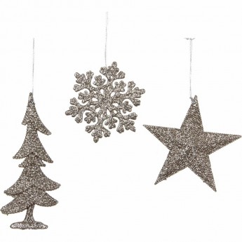 Подвеска HOUSE OF SEASONS, звезда/дерево/снежинка, Ø 9 см, шампань Подвеска HOUSE OF SEASONS, звезда/дерево/снежинка, Ø 9 см, шампань
