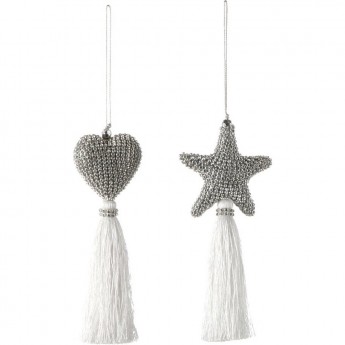 Подвеска HOUSE OF SEASONS, звезда/сердце с кисточкой, 18*2,5*7,5 см, серебро Подвеска HOUSE OF SEASONS, звезда/сердце с кисточкой, 18*2,5*7,5 см, серебро