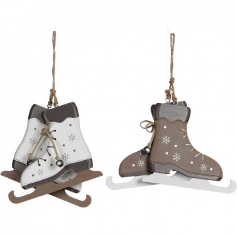 Подвеска коньки HOUSE OF SEASONS, белые/коричневые, 12*1*10 см