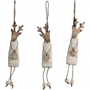 Подвеска Олень HOUSE OF SEASONS, 16 см, белый