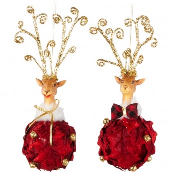 Подвеска олень HOUSE OF SEASONS, 2 вида, 21*14 см, красная
