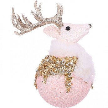 Подвеска олень HOUSE OF SEASONS, розовый, 8*10*15 см