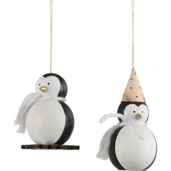 Подвеска пингвин HOUSE OF SEASONS, 2 вида, 6х5,5х8,5 см, черный