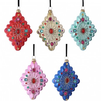 Подвеска ромб HOUSE OF SEASONS, 5 видов, красный/розовый/зеленый/синий/желтый, 8,5*3*12 см