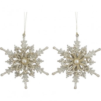 Подвеска снежинка HOUSE OF SEASONS, 4*16 см, золото, 2 вида