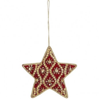 Подвеска звезда HOUSE OF SEASONS, красная, 9 см