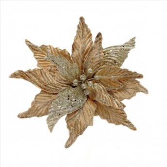 Пуансетия HOUSE OF SEASONS, на клипсе, 15*20*10 см, лиловая