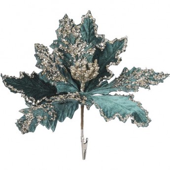 Пуансеттия изумрудная HOUSE OF SEASONS, 22*24*10 см, на клипсе