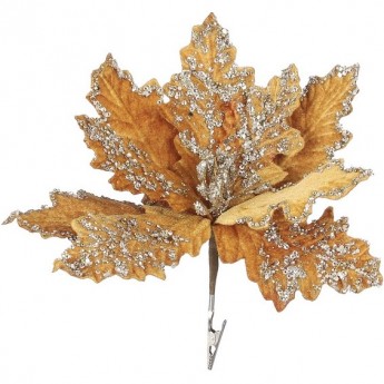 Пуансеттия желтая HOUSE OF SEASONS, 22*24*10 см, на клипсе