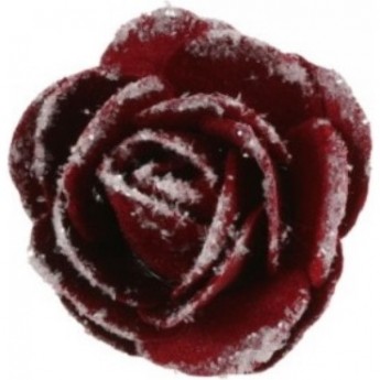 Роза HOUSE OF SEASONS, на клипсе, 15х9 см, бордо