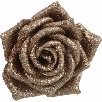 Роза HOUSE OF SEASONS, на клипсе, 6х8 см, шампань