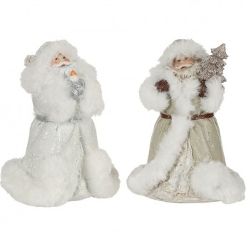 Санта HOUSE OF SEASONS, 2 вида, 11,5*11,5*17 см, белый/серый