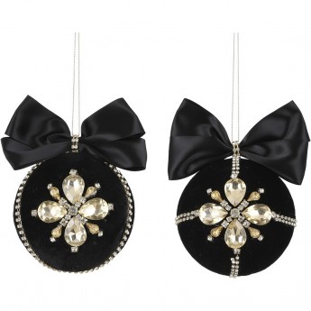 Шар HOUSE OF SEASONS, ø 10 см, черный со стразами, 2 вида