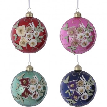 Шар HOUSE OF SEASONS, ø 10 см, красный/розовый/зеленый/голубой, 4 вида