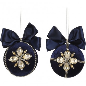 Шар HOUSE OF SEASONS, ø 10 см, темно-синий со стразами, 2 вида