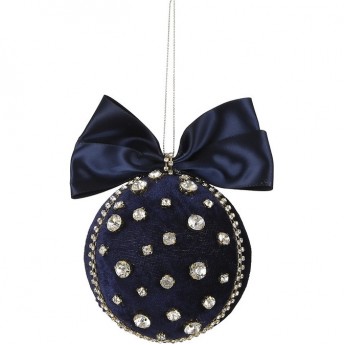 Шар HOUSE OF SEASONS, ø 10 см, темно-синий со стразами