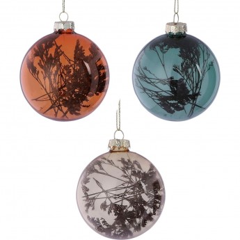 Шар HOUSE OF SEASONS, ø 8 см, бежевый/зеленый/коричневый с сухоцветами