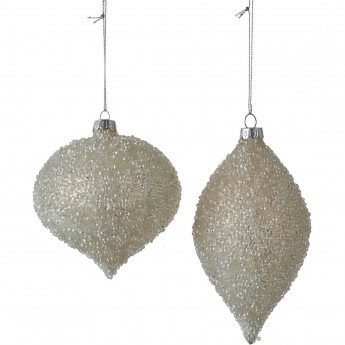 Шар/капля HOUSE OF SEASONS, 2 вида, Ø 10 см, белый