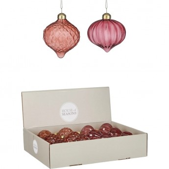 Шар-луковка стеклянный ø 8 см темно-красный/коричневый дисплей (мин.партия 12 шт.)