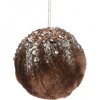 Шар меховой HOUSE OF SEASONS, ø 8 см, коричневый