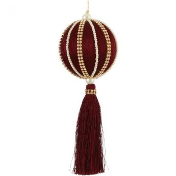 Шар с кистью HOUSE OF SEASONS, 20х7 см, темно-пурпурный