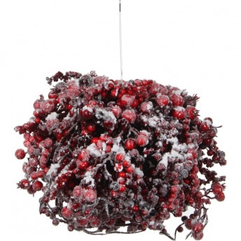 Шар с ягодами HOUSE OF SEASONS, диам. 25 см, красный в снегу