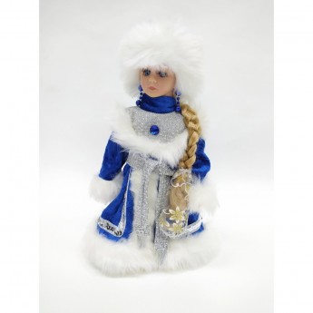 Снегурочка TRIUMPH NORD, в голубой с серебром шубе и шапке, 30 см