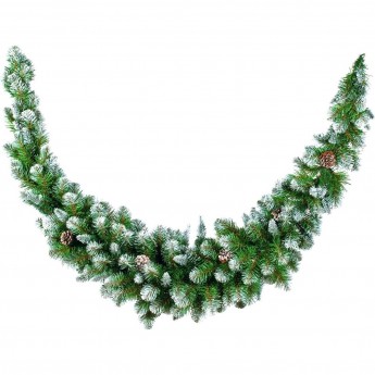 Триумф сваг хвойный TRIUMPH TREE, Императрица с шишками, 180*36 см, заснеженная