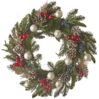 Венок Эрни с шариками HOUSE OF SEASONS 10х40 см зеленый