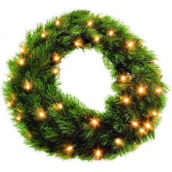 Венок хвойный Лесная красавица TRIUMPH TREE диам 90 см с 96 лампами зеленый